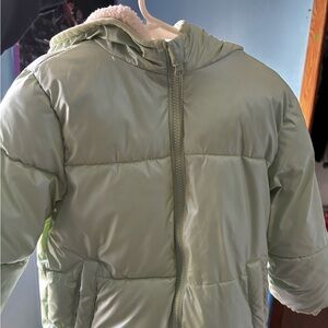 Kids Light Green Hooded Jacket